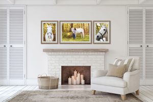 wall art of a horse and rider
