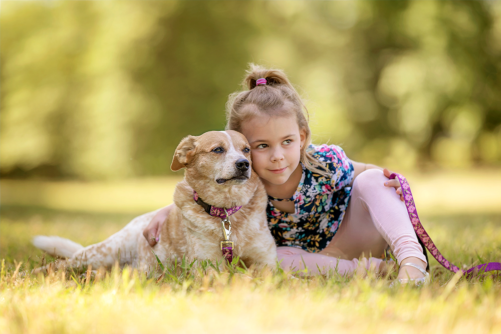 A girl and her dog share a secret in Newport News Virginia