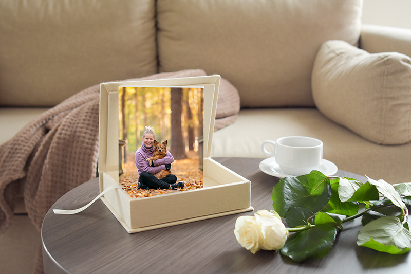 A keepsake box with heirloom images